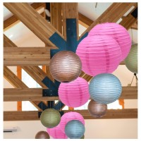 Hocansen 3Pcs Paper Lanterns Decorative Round Chinese Paper Lanterns For Birthday Halloween Wedding Baby Bridal Shower Home Deco