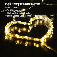 Fairy Lights Battery Operated 1 Pack 16Ft 50 Led Mini Battery Powered String Lights Twinkle Lights Mason Jar Lights Waterproof F