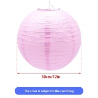 Hocansen 3Pcs Paper Lanterns Decorative Round Chinese Paper Lanterns For Birthday Halloween Wedding Baby Bridal Shower Home Deco