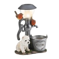 Garden Statues Dog Solar Light Dog Solar Statue Solar Garden Ornaments Solar Garden Light Animal Climbing Garden Statue Cute Dog Figure Ornament With Led Lantern Decorations For Patio Lawn (Dog)