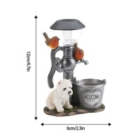 Garden Statues Dog Solar Light Dog Solar Statue Solar Garden Ornaments Solar Garden Light Animal Climbing Garden Statue Cute Dog Figure Ornament With Led Lantern Decorations For Patio Lawn (Dog)