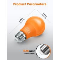 Orange Light Bulbs Purple Light Bulbs 4 Pack A19 Led Orange Bulbs Purple Bulbs 9W 60W Equivalent E26 Base Orange Light B