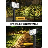 Solar Spot Lights Outdoor, Fabstyl Spotlights Waterproof With Detachable Lens, Dusk-To-Dawn Solar Wall Lights Led Solar Pathway Lights For Yard, Garden, Patio, Outside Landscape (Warm White, 4 Pack)