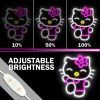 Hello Kit Neon Sign Dimmable Kitty Neon Sign Kawaii Cat Anime Neon Sign Kitty Room Decor Lights For Girls Room Child Bedroom Bi