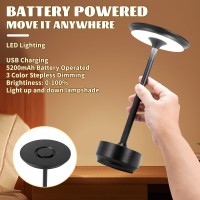 Hapygi Rechargeable Cordless Led Table Lamps Touch Sensor Light 3Levels Portable Dimming Wireless Battery Operated Lamp Nights