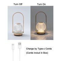 Heqet Cordless Lamp Crystal Battery Operated Lamp,Night Light For Livingroom, Bedroom,Kidsroom,Outdoor,Restaurant,Nightstand, Wireless Rechargeable Dimmable