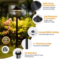 Gardenreet Brass Landscape Path Lights Led 12V Low Voltage Pathway Lights Wired Outdoor Garden Lights Waterproof Hat Top Blac