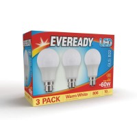 Psinzmkeveready 3 Pack Led Gls Bulbs Bc B22 8.5W=60W Warm White 3000K