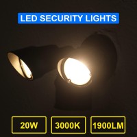 Homenhancements Flood Lights Outdoor Motion Sensor 1900Lm 20W 3000K Led Security Lights For House Yard Patio Motion Detected Ext