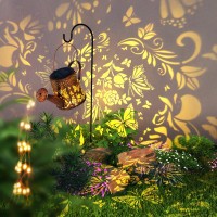 Solar Watering Can Outdoor Lights Garden Decor Butterfly Hanging Lantern Waterproof Landscape Lights Outside Decoration For Yard