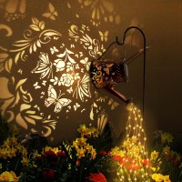 Solar Watering Can Outdoor Lights Garden Decor Butterfly Hanging Lantern Waterproof Landscape Lights Outside Decoration For Yard