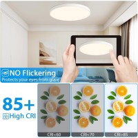 Hovenla 36W Flush Mount Ceiling Light Fixture White 197 Inch Dimmable Ceiling Light With Remote 2700Lm 30006500K Modern Led