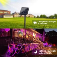 Purple And Orange Halloween Lights Solar String Lights Outdoor 2 Pack 80Ft 200Led Solar Twinkle Lights Outside Waterproof Copp