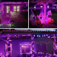 Purple And Orange Halloween Lights Solar String Lights Outdoor 2 Pack 80Ft 200Led Solar Twinkle Lights Outside Waterproof Copp