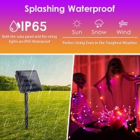 Purple And Orange Halloween Lights Solar String Lights Outdoor 2 Pack 80Ft 200Led Solar Twinkle Lights Outside Waterproof Copp