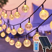 Solar String Lights For Outside - Led Round Garden Decor Solar Lights Waterproof Automatic On/Off Outdoor String Lights 8 Light Modes Solar Garden Lights With Remote Control