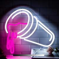 Moodion Double Cups Neon Sign For Wall Decor Dimmable Pink Neon Led Lights Signs For Bar Man Cave Neon Light Up Signs For Bedr