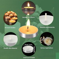 50 Set Funeral Party Favors Memorial White Candles Unscented Funeral Gifts Tealight Candles With Condolence Bereavement Cards An