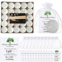 50 Set Funeral Party Favors Memorial White Candles Unscented Funeral Gifts Tealight Candles With Condolence Bereavement Cards An