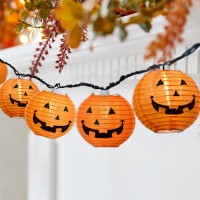 Halloween Decorations Led Pumpkin Lights Outdoor Plug In 85Ft Halloween Pumpkin String Lights With 10 Pack Diy Jack O Lanter