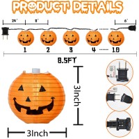 Halloween Decorations Led Pumpkin Lights Outdoor Plug In 85Ft Halloween Pumpkin String Lights With 10 Pack Diy Jack O Lanter