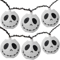 Sotopoo 85Ft Led Halloween Lights Jack Skellington Lights 10Pcs Diy White Lantern Led Pumpkin Lights For Halloween Decor Home