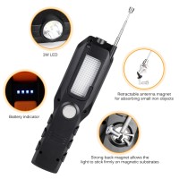 Mokernali Rechargeable Work Light, Magnetic Work Led Lights Portable Automotive Cob Work Flashlight Adjustable Led Mechanic Lamp With Magnetic Hook For Car Repairing Emergency