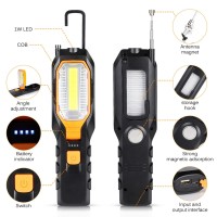 Mokernali Rechargeable Work Light, Magnetic Work Led Lights Portable Automotive Cob Work Flashlight Adjustable Led Mechanic Lamp With Magnetic Hook For Car Repairing Emergency