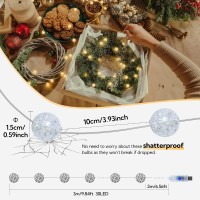 Beewin Globe String Lights 10Ft 30 Led Decorative Christmas Lights 8 Modes Crystal Crackle Ball Lights Usb Twinkle Fairy Lights