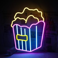 Horseneon Popcorn Neon Led Sign Snacks Neon Signs For Wall Decor Popcorn Neon Lights Signs With Usb Powered For Shop Theatre