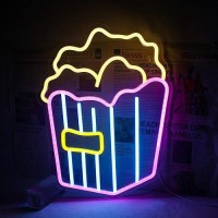 Horseneon Popcorn Neon Led Sign Snacks Neon Signs For Wall Decor Popcorn Neon Lights Signs With Usb Powered For Shop Theatre