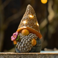 Rezpuao Garden Gnome Statue Solar Gnomes Figurine Outdoor Gnome Decor Gnomes Decorations For Yard With Solar Light Gnome Sculptu