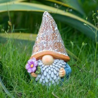 Rezpuao Garden Gnome Statue Solar Gnomes Figurine Outdoor Gnome Decor Gnomes Decorations For Yard With Solar Light Gnome Sculptu