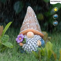 Rezpuao Garden Gnome Statue Solar Gnomes Figurine Outdoor Gnome Decor Gnomes Decorations For Yard With Solar Light Gnome Sculptu