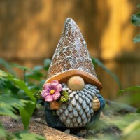 Rezpuao Garden Gnome Statue Solar Gnomes Figurine Outdoor Gnome Decor Gnomes Decorations For Yard With Solar Light Gnome Sculptu