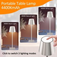 Howskys 2 Pack Led Rechargeable Dimmable Table Lamp 3000K6000K Ip54 Wireless Touch Table Lamp For Indoor And Outdoor 5500 Mah