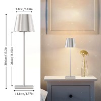 Howskys 2 Pack Led Rechargeable Dimmable Table Lamp 3000K6000K Ip54 Wireless Touch Table Lamp For Indoor And Outdoor 5500 Mah