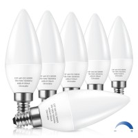 Eterbiz Led Candelabra Light Bulbs Dimmable 6 Watt (60 Watt Equivalent), Daylight 5000K, 600Lm, E12 Candle Bulb Base B11 Ceiling Fan Lightbulbs Type B Bulb For Chandelier, Wall Sconces, 6 Pack