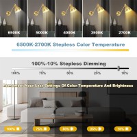 Plug In Wall Sconces Set Of Two With Remote Stepless Colors 2700K6500K Stepless Dimming Premium Golden Finish Plug In Wall