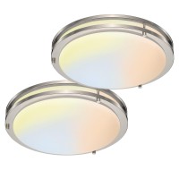 2Pack Ceiling Light Fixture 13 Inch Dimmable Led Flush Mount Ceiling Light For Kitchen Bedroom Bathroom 2700K3000K4000K5