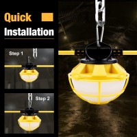 G Gjia 50Ft Construction String Lights With Protective Cage Ip65 Waterproof Led String Work Lights 5000K Daylight 18Awg Wire L