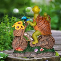 Foreby Garden Turtle Outdoor Statue Solar Turtle Statue Outdoor With Lighted Sunflower Turle Figurine For Garden Decor Turtle G