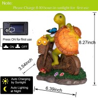 Foreby Garden Turtle Outdoor Statue Solar Turtle Statue Outdoor With Lighted Sunflower Turle Figurine For Garden Decor Turtle G