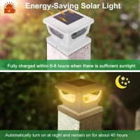 Sumaote 120 Lumen Solar Post Cap Light Outdoor Fits 4 X 4 Wood 3X3 4X4 Pcvvinyl Posts Warm White Led Fence Deck Post Lights