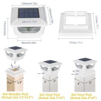 Sumaote 120 Lumen Solar Post Cap Light Outdoor Fits 4 X 4 Wood 3X3 4X4 Pcvvinyl Posts Warm White Led Fence Deck Post Lights