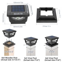 Sumaote Solar Post Lights Outdoor Solar Post Cap Light Fits 4 X 4 Wood 3X3 4X4 Pcvvinyl Fence Post Lights Solar Powered Dec