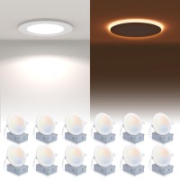 Powerasia 12 Pack Recessed Lighting 6 Inch With Night Light 5Cct 6 Inch Led Recessed Lights Dimmable 2700K3000K4000K5000K60