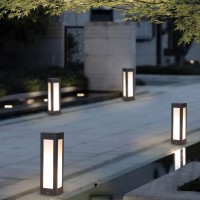 Slawa Modern Landscape Path Light 15.75In Pathway Lights Fixtures Outdoor Black Waterproof Deck Bollard Lighting E26 Hardwired Driveway Lawn Lamp For Patio Garden Yard Front/Back Door Post Lighting