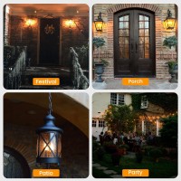 Hompavo Upgraded Led Flame Light Bulbs 3 Modes Flickering Light Bulbs E12 Chandelier Base Candle Fire Light Bulb For Hallowe