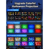 Galaxy Projector Outdoor Lights For House,Upgrade 100 Hd Effects(3D Galaxy Projector +10*8 Hd Patterns), 2-In-1 Outdoor Decor Room Decor, Remote Timer Snowflake Lights Projector Room Projector Light